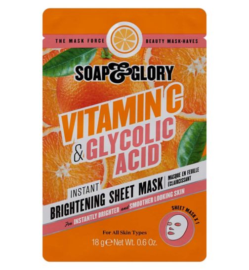 Soap & Glory Vitamin C & Glycolic Acid Instant Brightening Sheet Mask