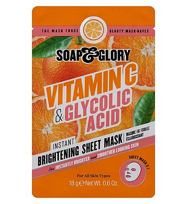 Soap & Glory Vitamin C & Glycolic Acid Instant Brightening Sheet Mask