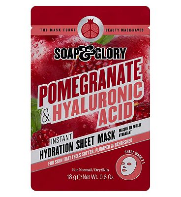 Soap & Glory Pomegranate & Hyaluronic Acid Instant Hydration Sheet Mask