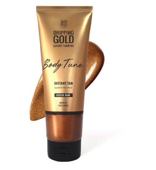 SOSU Dripping Gold Body Tune Instant Tan Gloss Finish Medium Dark 125ml