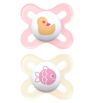 MAM Pure Carbon Neutral Start Soother 0-2 Months Pink - 2 Pack