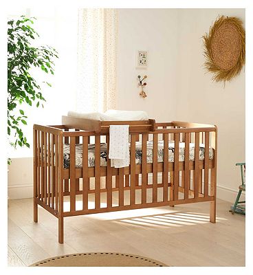 Tutti Bambini Malmo Cot Bed, Cot Top Changer and Mattress Bundle - Oak