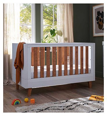 Tutti Bambini Como Cot Bed - White / Rosewood