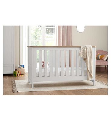 Cot bed white and hot sale oak