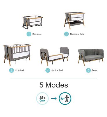 Tutti Bambini CoZee XL - Complete Birth to 4+ Years Package - Oak/Charcoal