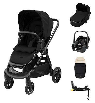 Maxi-Cosi Adorra Luxe Travel System with Car Seat Base Twillic Black