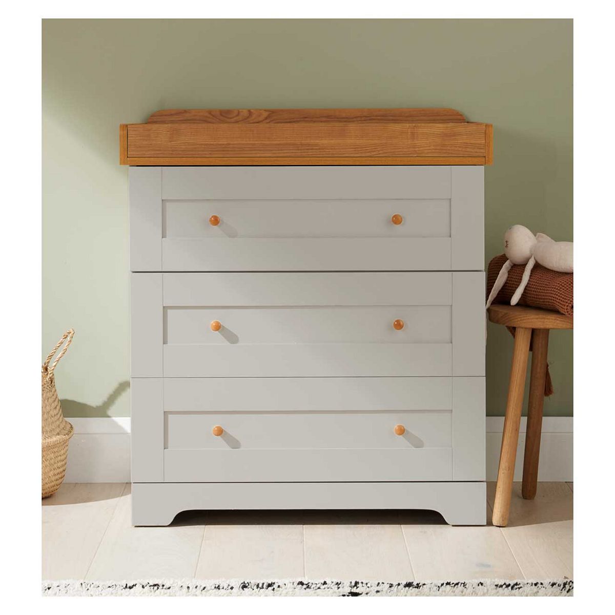 Tutti Bambini Rio Chest Changer - Dove Grey/Oak