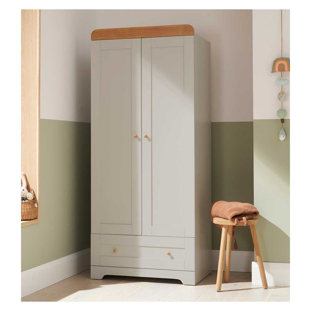 Tutti Bambini Rio Wardrobe - Oak - Dove Grey