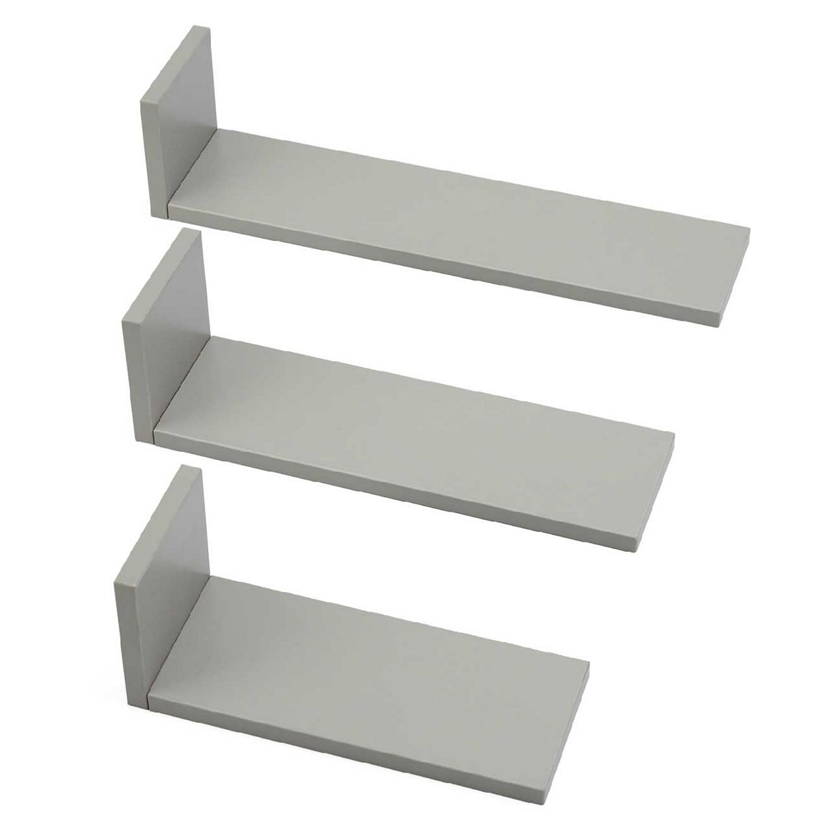 Tutti Bambini Rio Set Of Three L-Shaped Wall Shelves - Dove Grey