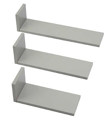 Tutti Bambini Rio Set of Three L-Shaped Wall Shelves - Dove Grey