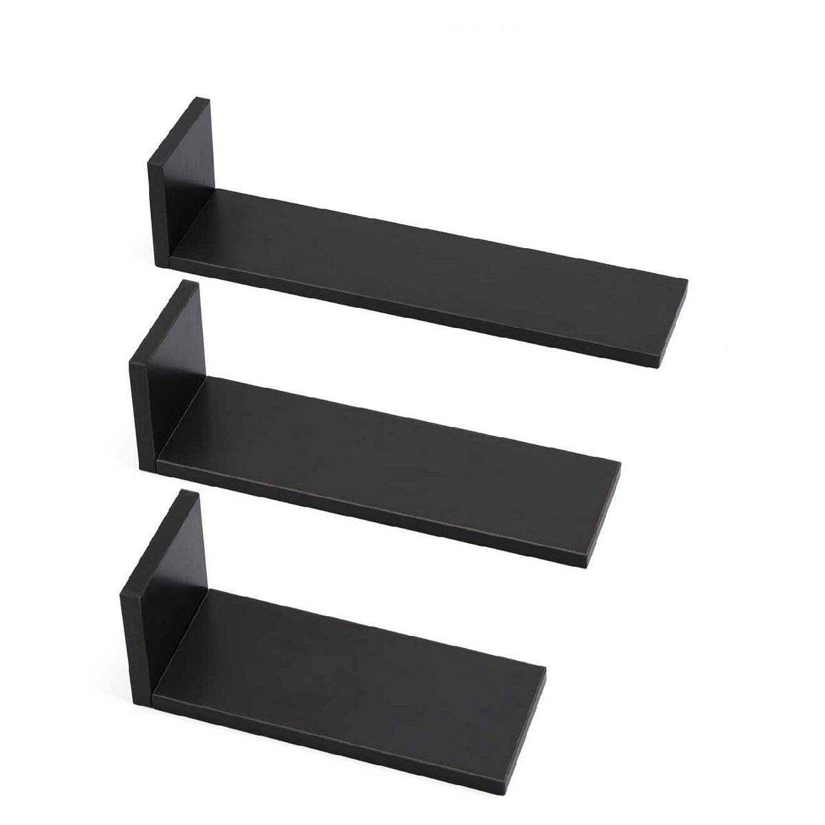 Tutti Bambini Rio Set Of Three L-Shaped Wall Shelves - Slate Grey