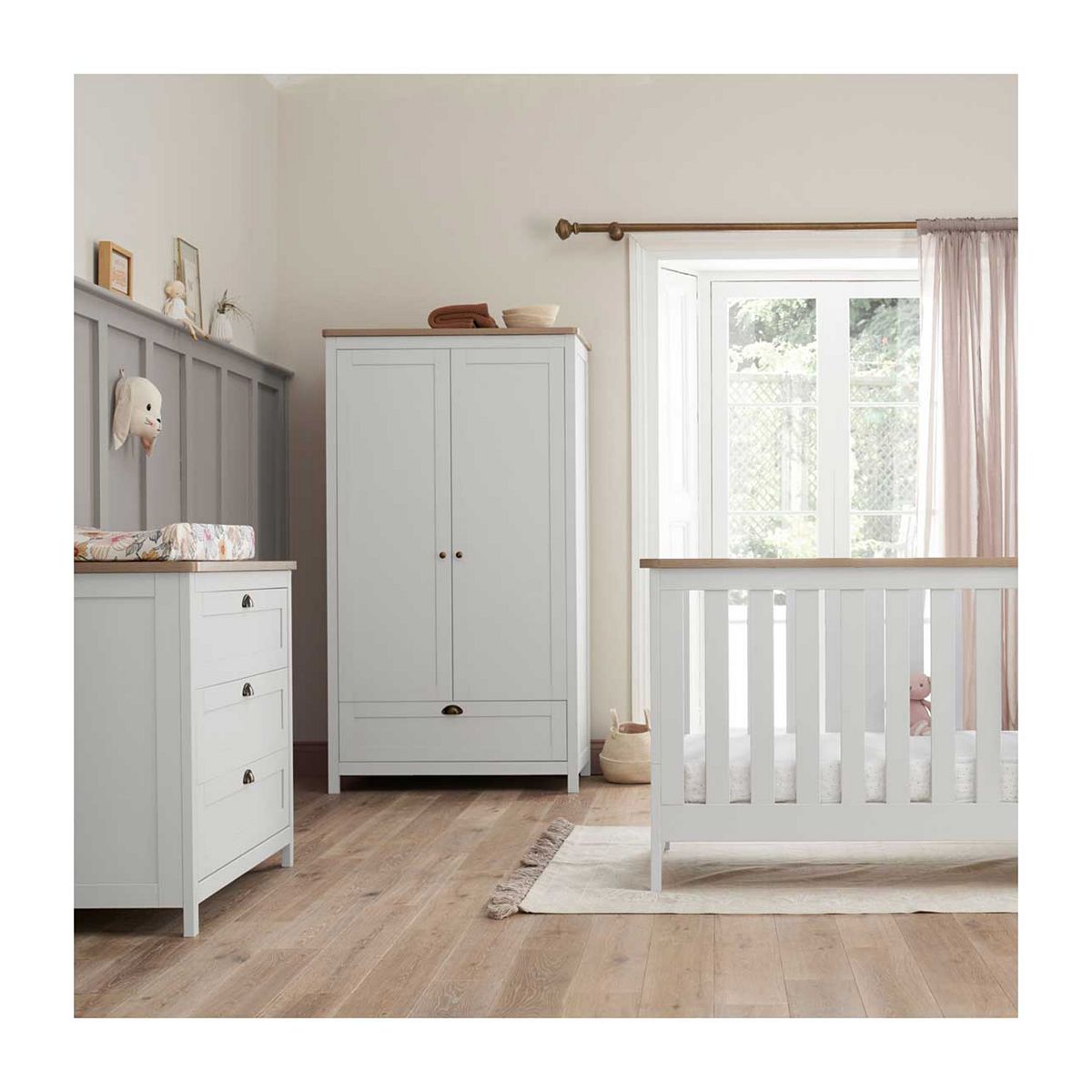 Tutti Bambini Verona 3 Piece Room Set - White/Oak