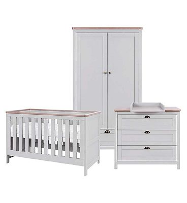 Tutti Bambini Verona 3 Piece Room Set - Dove Grey/Oak