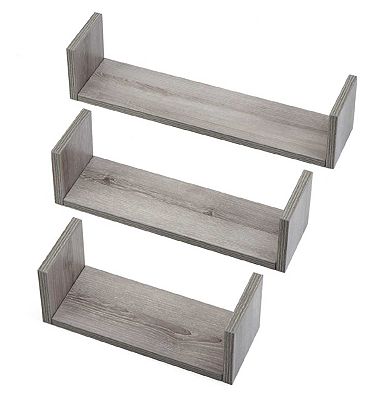 Tutti Bambini Modena Set of Three U-Shaped Wall Shelves - Grey Ash