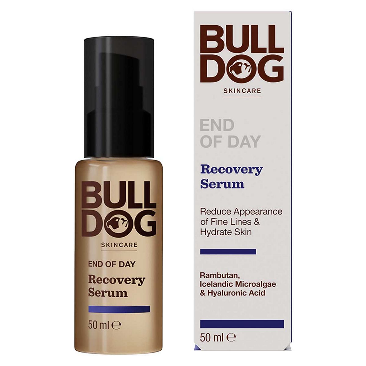Bulldog Skincare End Of Day Recovery Serum For Men, Men's Face Moisturiser, 50ml