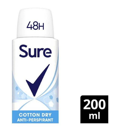 Sure Cotton Dry Antiperspirant Deodorant Aerosol 200ml
