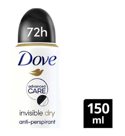 Dove Advanced Care Invisible Dry 72hour protection Anti-perspirant Deodorant Spray with Triple Moisturising technology 150ml