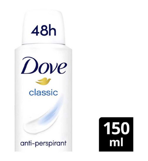 Dove Classic with ¼ moisturising cream Anti-perspirant Deodorant Spray for 48 hours of protection 150ml