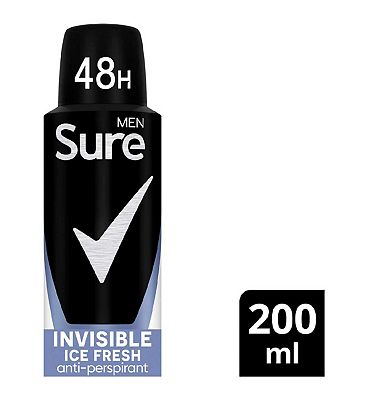 Sure Men Invisible Ice Fresh Anti-Perspirant Deodorant 48hr protection from sweat, odour, white mark