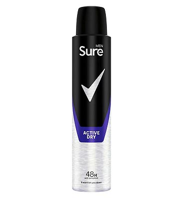 Sure Men Active Dry deodorant for men Anti-Perspirant Aerosol for 48-hour sweat and odour protection