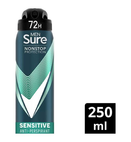 Sure Men Nonstop Sensitive Antiperspirant Deodorant Aerosol 250ml