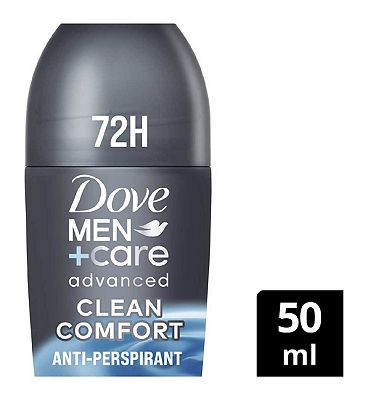 Dove Men+Care Advanced Clean Comfort Anti-Perspirant Deodorant Roll On with Triple Action Technology