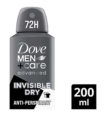 Dove Men+Care Advanced Invisible Dry 72hr Anti-Perspirant Deodorant Spray protection from sweat, odo