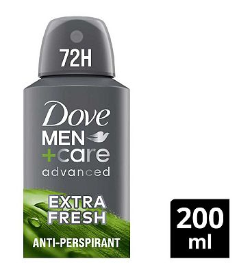 Dove Men+Care Advanced Extra Fresh 72hr Anti-Perspirant Deodorant with Triple Action Sweat & Odour Protection Technology 200ml