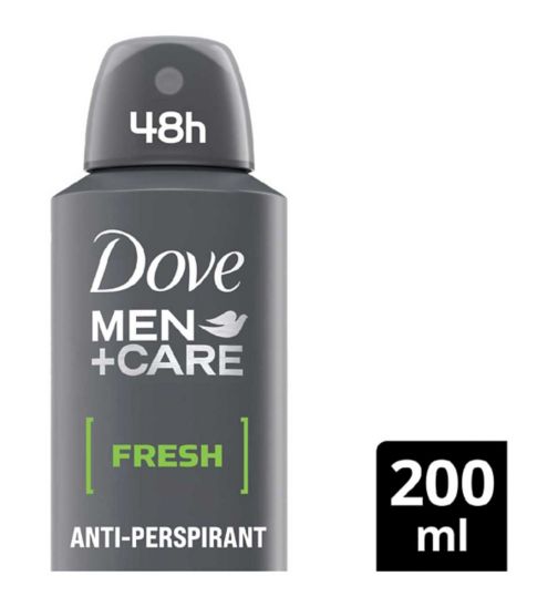 Dove Men+Care Fresh deodorant for men with 1/4moisturising cream Antiperspirant Aerosol for 48h sweat and odour protection 200ml