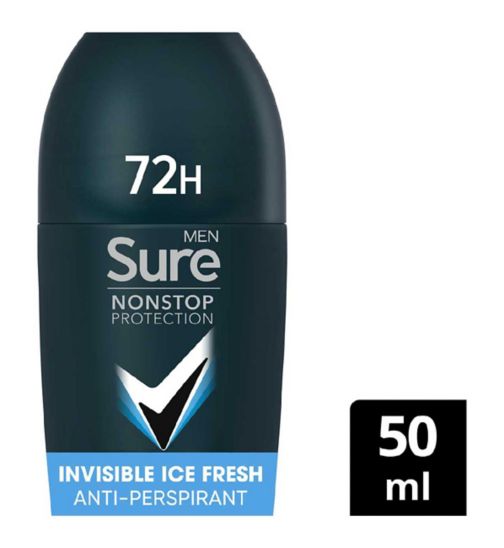 Sure Men Nonstop Invisible Ice Fresh Antiperspirant Deodorant Roll On 50ml