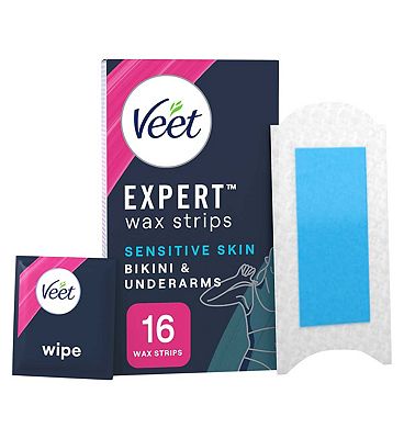 Veet Expert Wax Strips Bikini & Underarm Sensitive - 16s