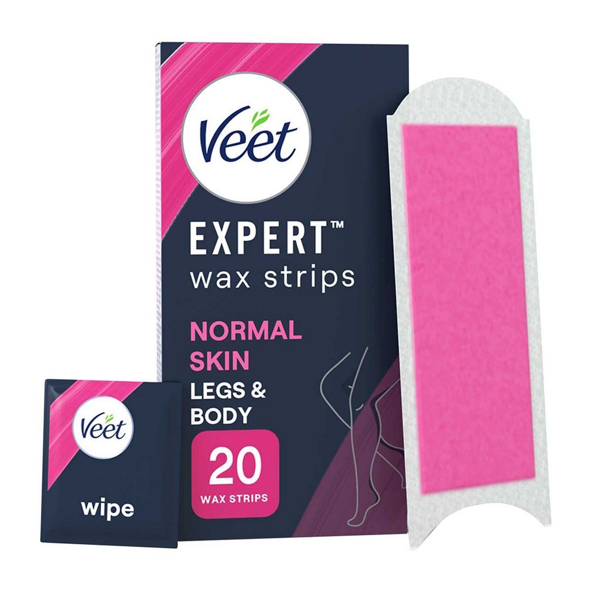 Veet Expert Wax Strips Legs & Body Normal Hair Removal - 20S