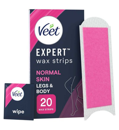 Veet Expert Wax Strips Legs & Body Normal Hair Removal - 20s