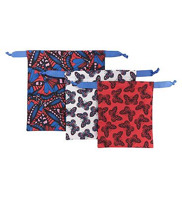 Boots Patterned Trio of Drawstring Bags