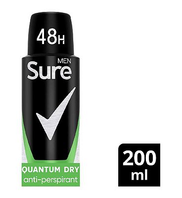 Sure Men Quantum Dry deodorant for men Anti-Perspirant Aerosol for 48-hour sweat and odour protectio