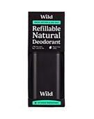Wild Men's Black Case and Fresh Cotton and Sea Salt Deodorant Refill