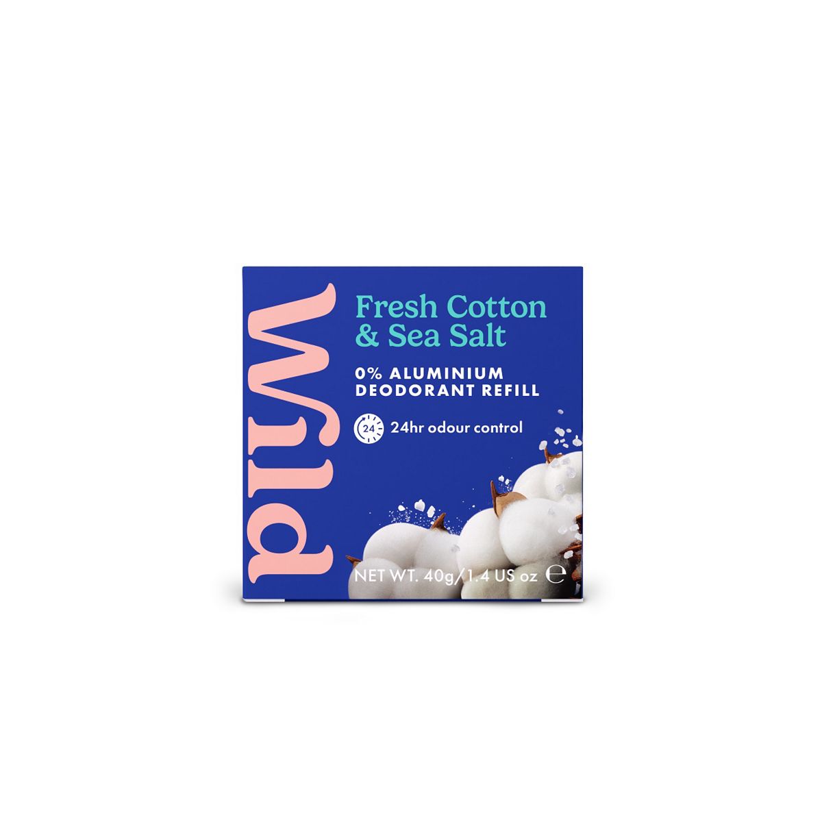 Wild Men's Fresh Cotton & Sea Salt Deodorant Refill 40G