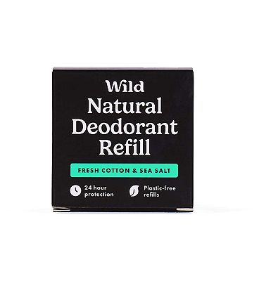 Wild Men's Fresh Cotton & Sea Salt Deodorant Refill 40g