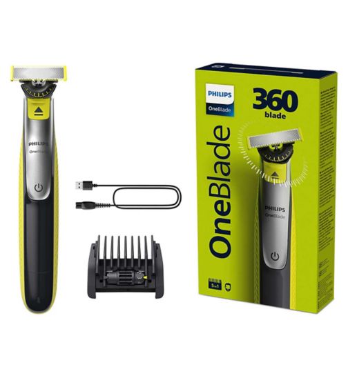Philips OneBlade 360 for Face with 5-in-1 Adjustable Comb - Trim, Edge, Shave - QP2734/20