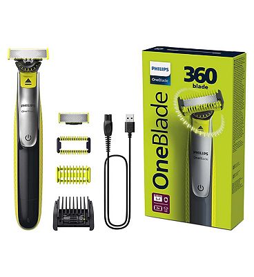 Philips OneBlade 360 for Face & Body with 5-in-1 Adjustable Comb, Body Comb & Skin Guard - Trim, Edg