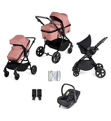 Ickle Bubba Comet 3-in-1 Travel System Black/Dusky Pink/Black/ Pack Size 1