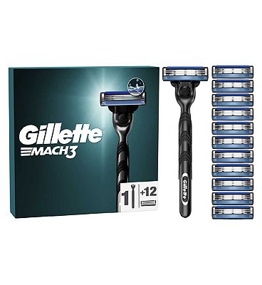Gillette Mach3 Razor for Men 1 Gillette Razor 12 Blade Refills