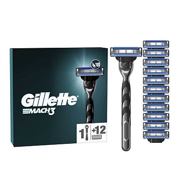 Gillette Mach3 Razor for Men 1 Gillette Razor 12 Blade Refills