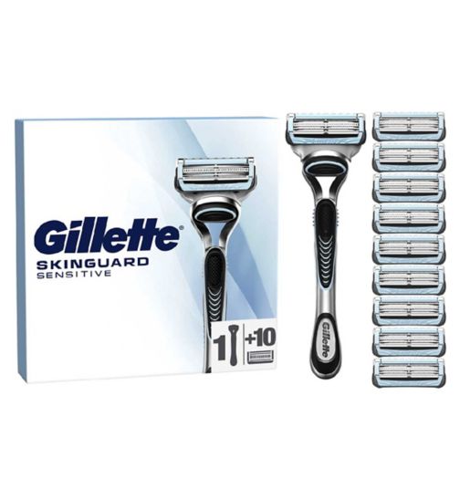 Gillette SkinGuard Sensitive Men’s Razor 1 Handle 10 Blade Refills