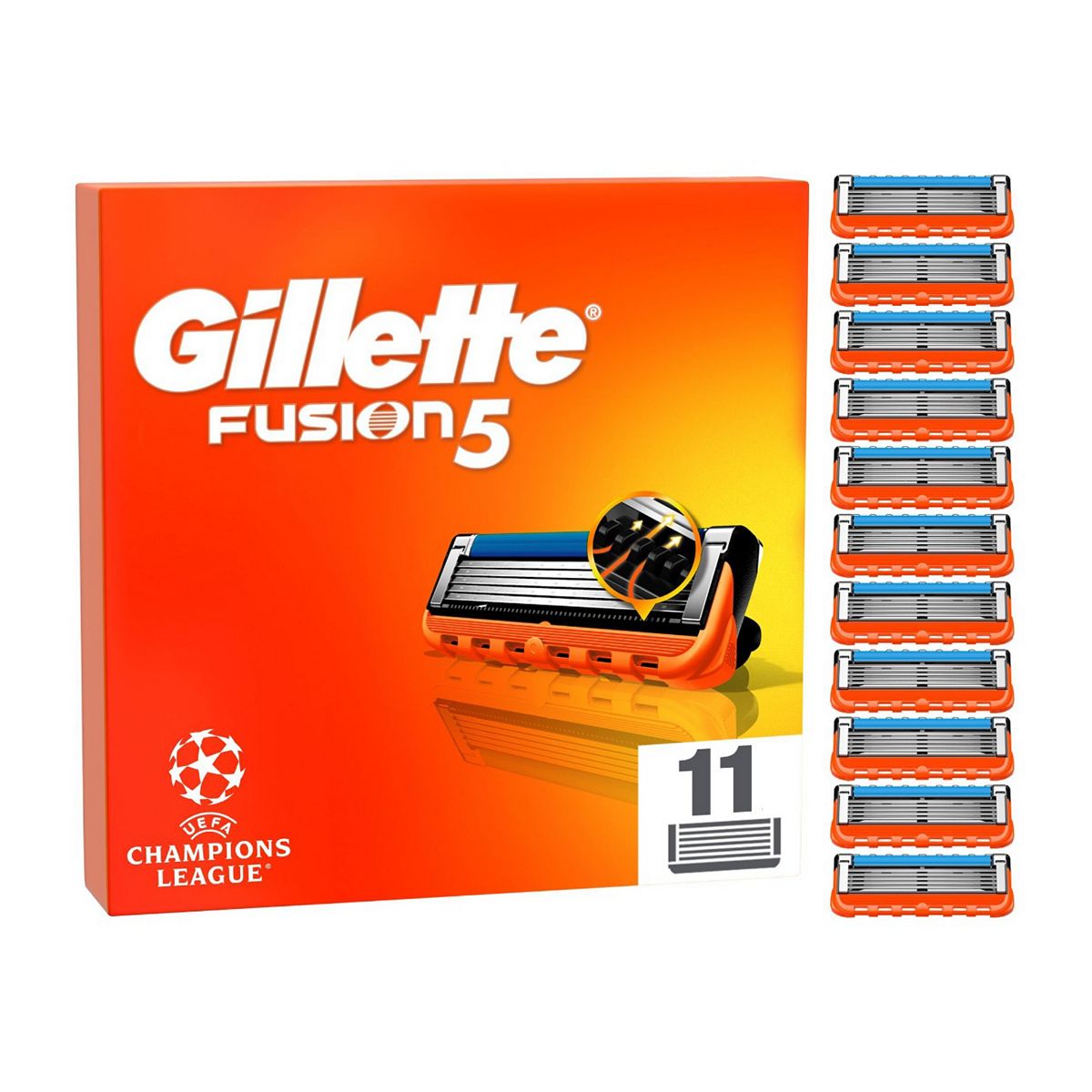 Gillette Fusion5 Razor Refills For Men, 11 Blade Br/>