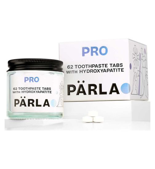 PÄRLA PRO High Gloss Whitening Sensitive Toothpaste Tabs for Remineralisation with Vitamin B12 - 62 Tabs
