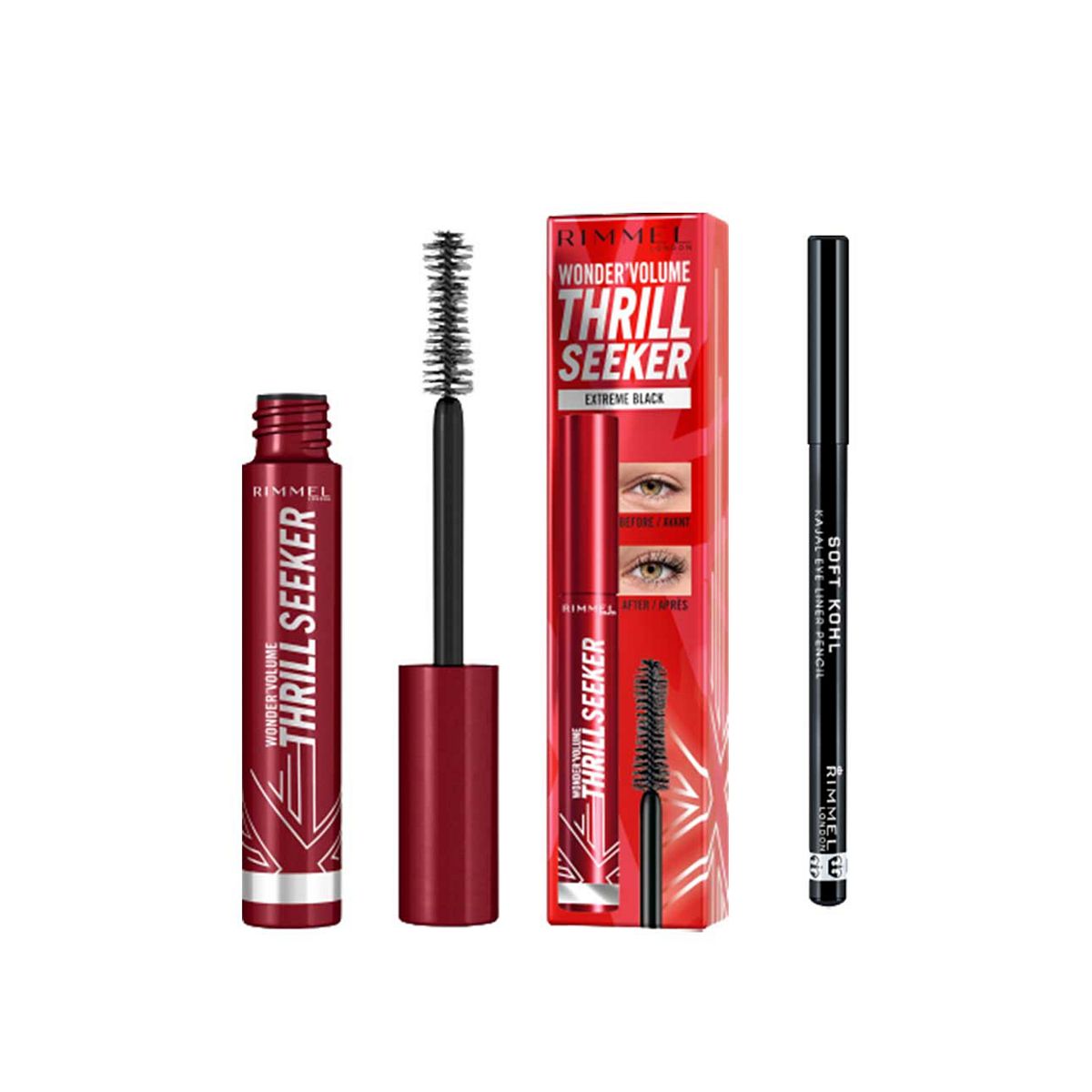 Rimmel London Thrill Seeker Mascara And Soft Kohl Eyeliner Bundle