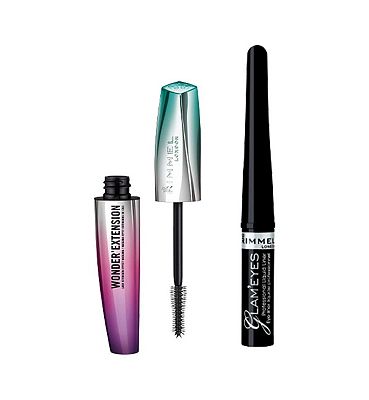 Rimmel London Wonder'Extension Mascara and Glam Eyes Eyeliner Bundle