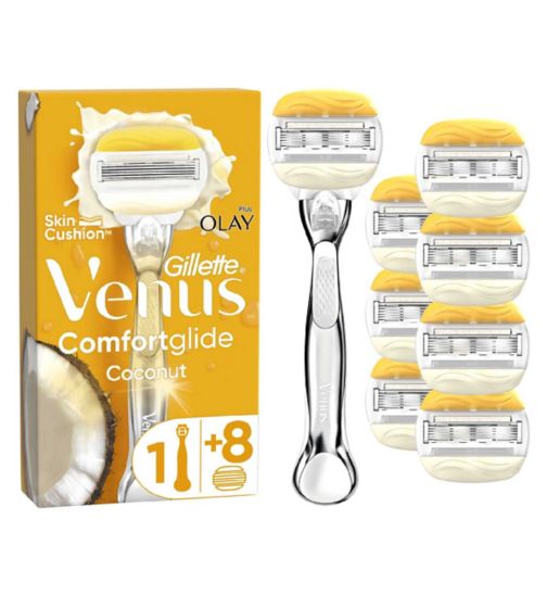 Venus Comfort Glide Coconut Plus Olay Razor- 8 Blades