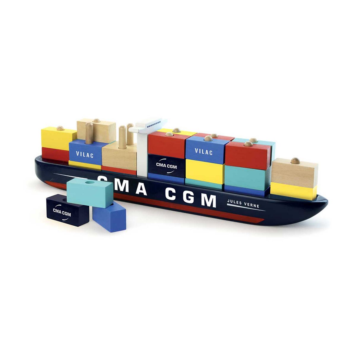 Vilac Wooden Jules Verne Container Ship